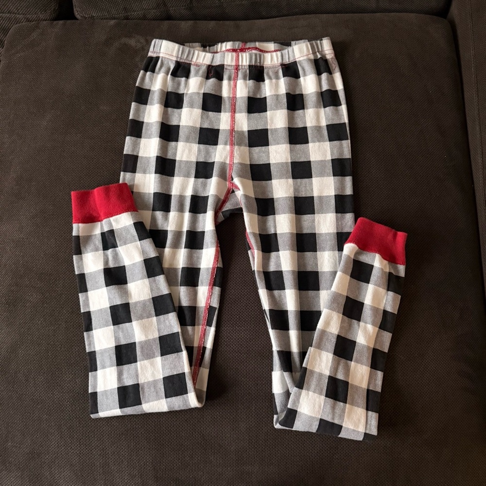 Hanna Andersson Kids Checkered Pajama Bottoms - Black, White, and Red